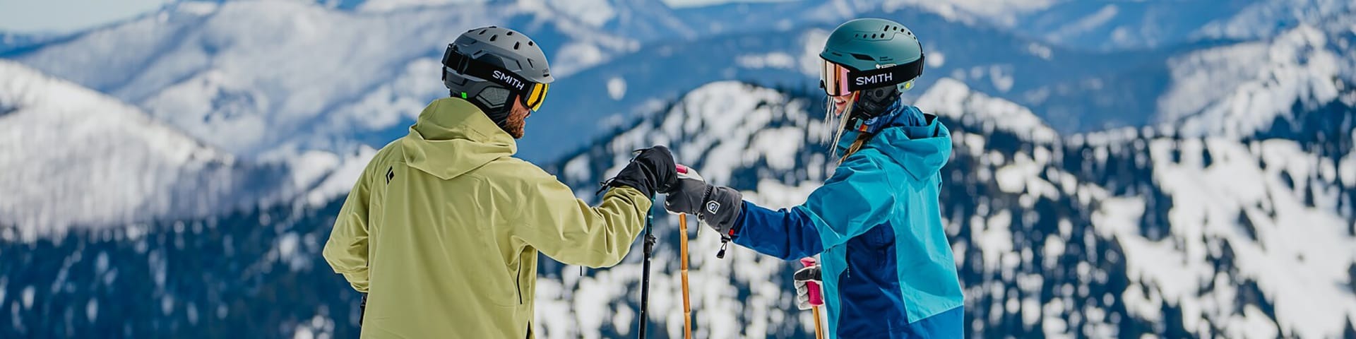 Soft Hand Gloves Store -Soft Hand Gloves Store two skiers fist bumping at top o